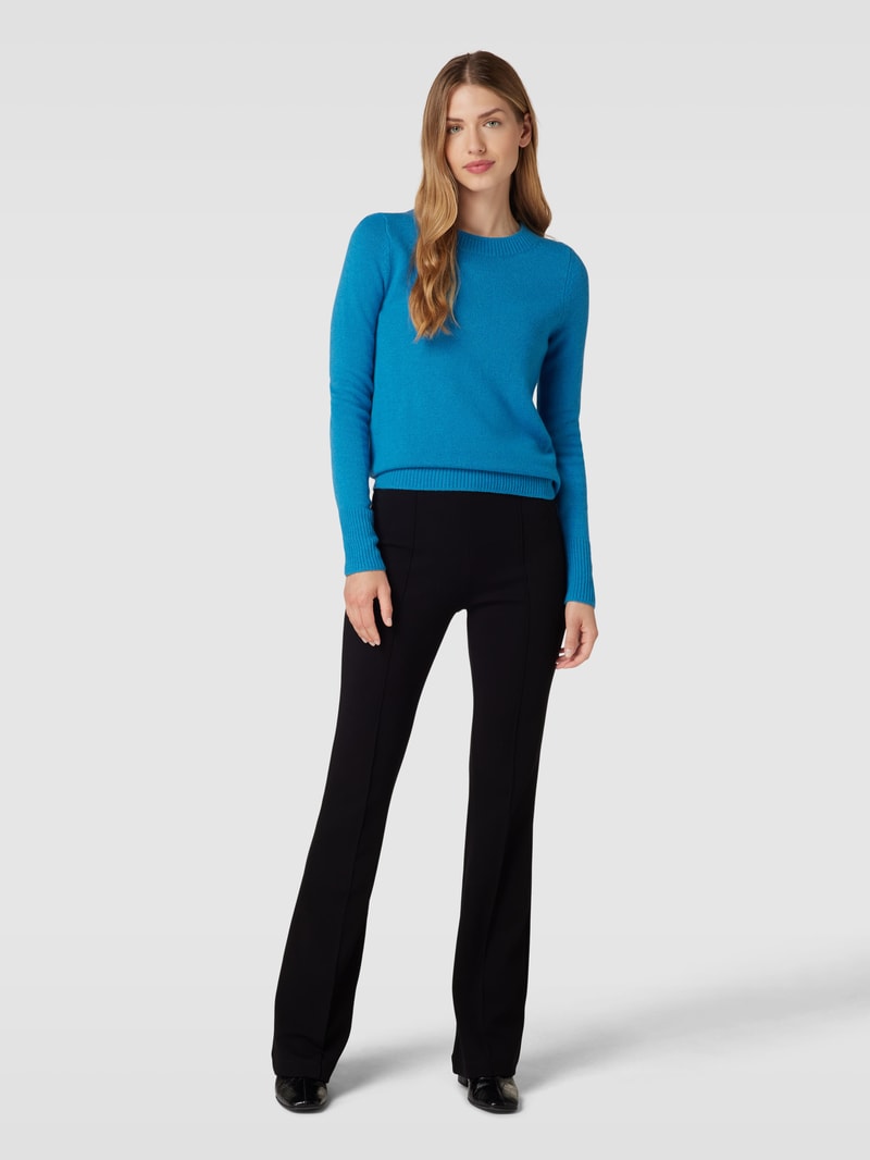 Strickpullover mit Rundhalsausschnitt in blau