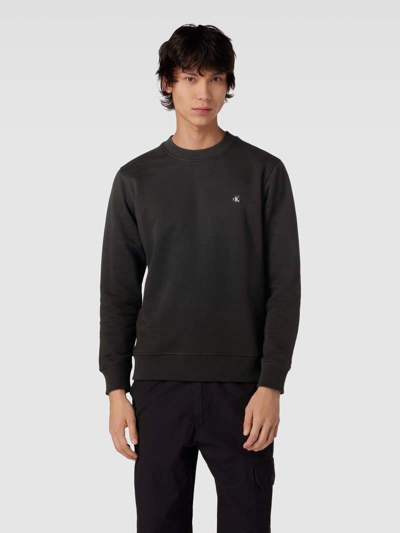 Sweatshirt mit Logo-Patch Modell 'EMBRO' in black