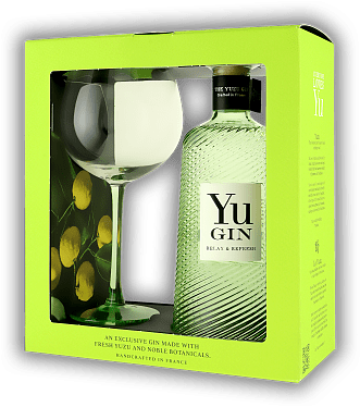 Yu Gin + Copa Glas in GP Yu Gin + Copa Glas in GP Erfrischender Gin aus Frankreich. 0,7	 Liter - Vol 43%