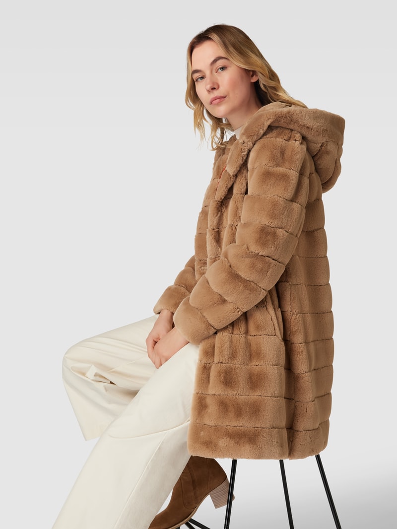 Jacke mit Kunstfell in beige