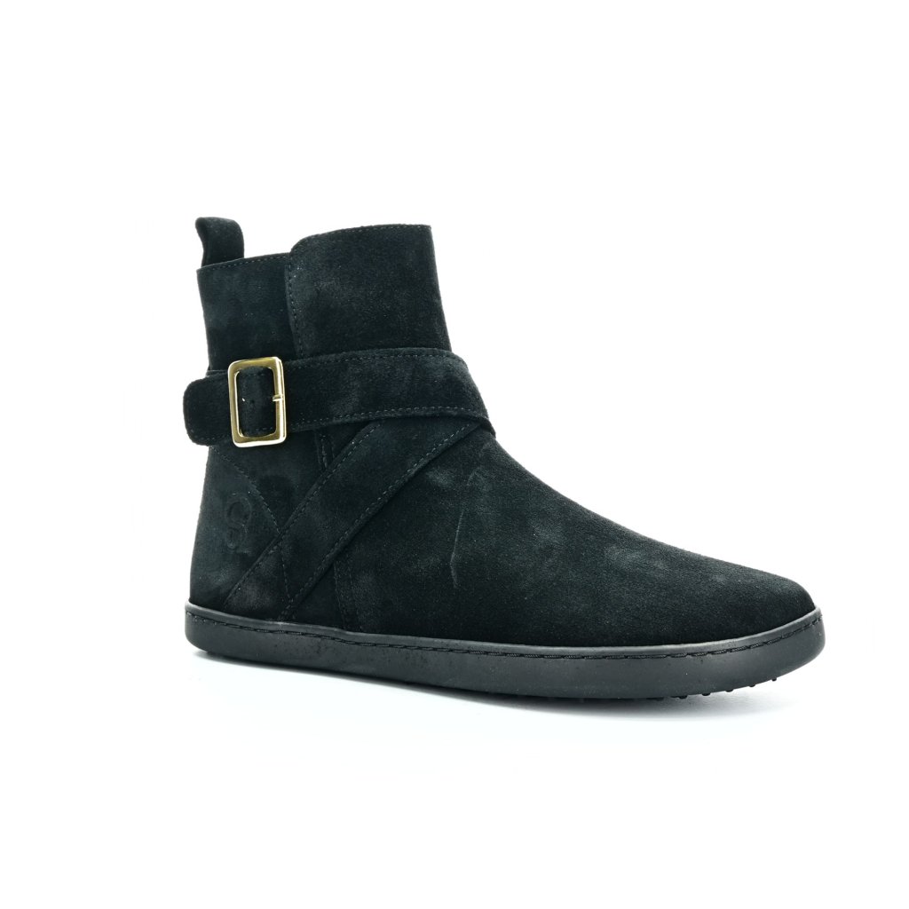 Shapen Divine Black Suede Barfußstiefeletten