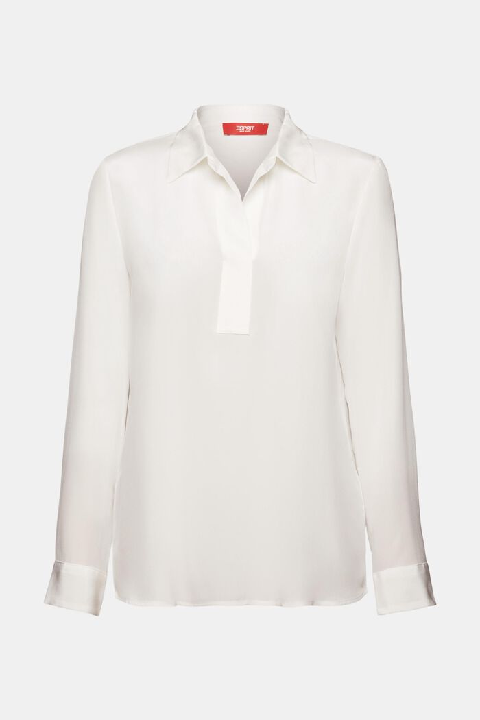 Seidenbluse mit V-Ausschnitt