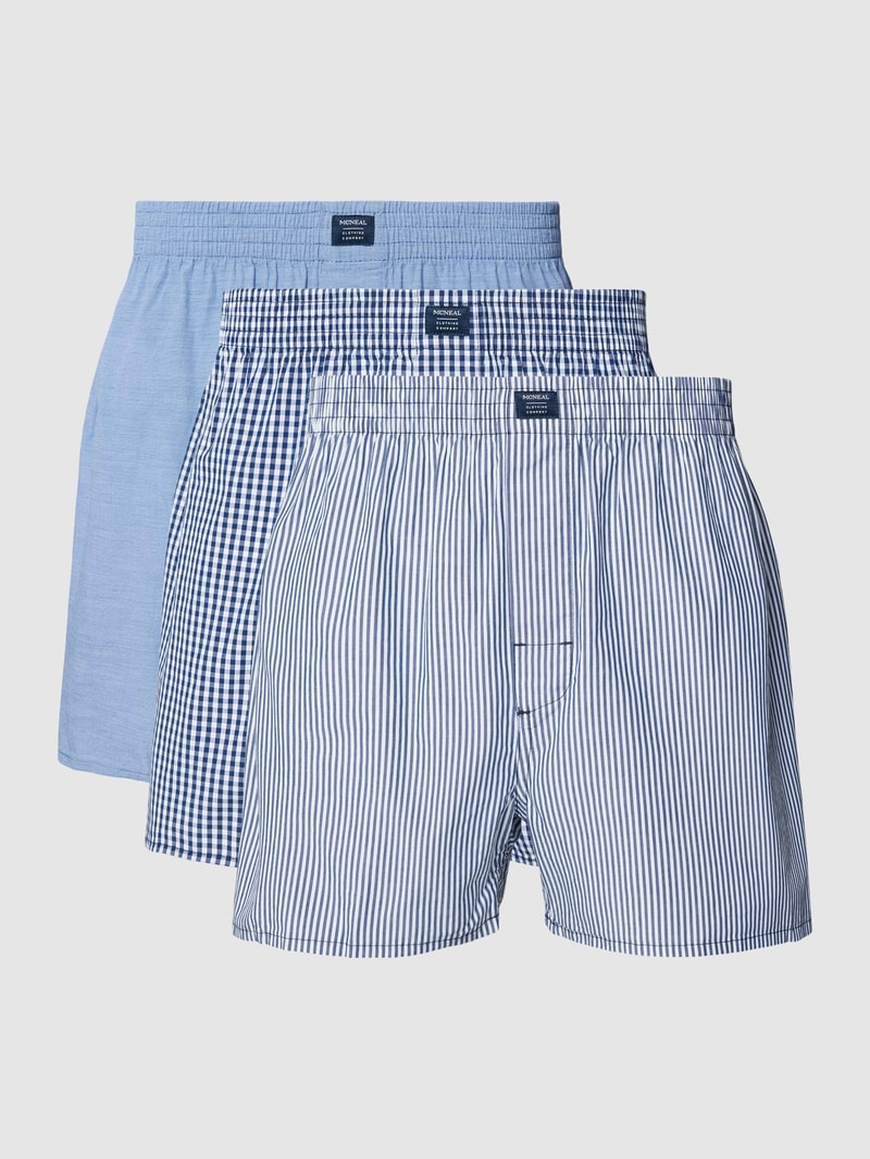 Boxershorts mit Label-Patch im 3er-Pack in blau