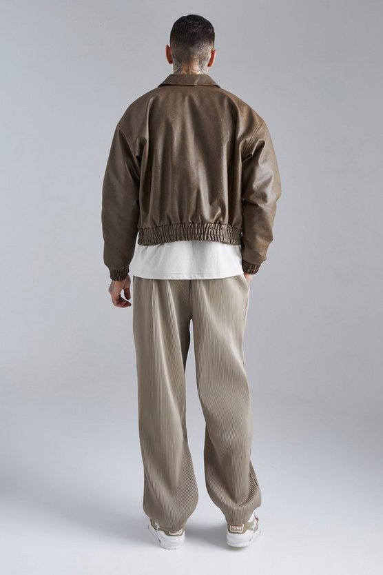 Gerade PU-Hose mit elastischem Bund