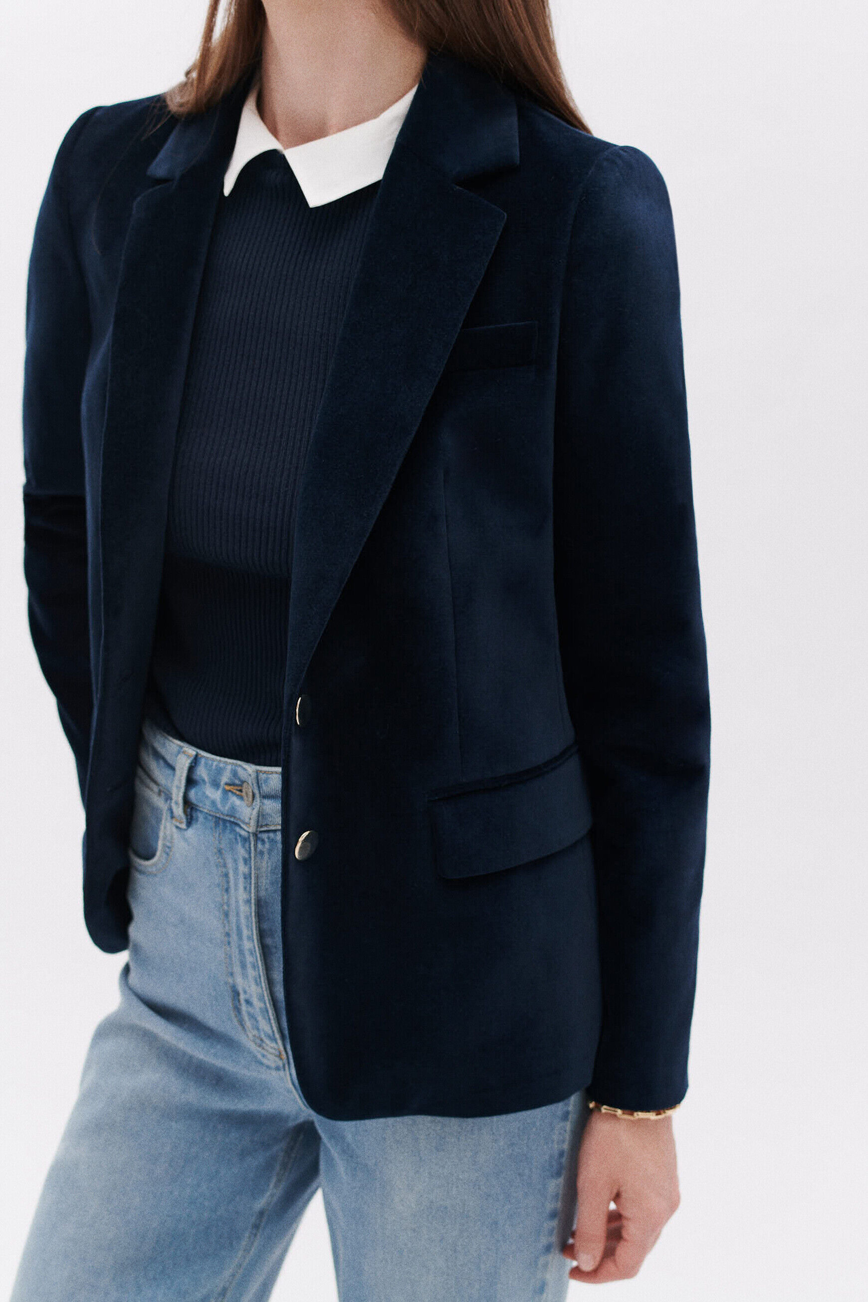 Blazer vambre bleu marine femme