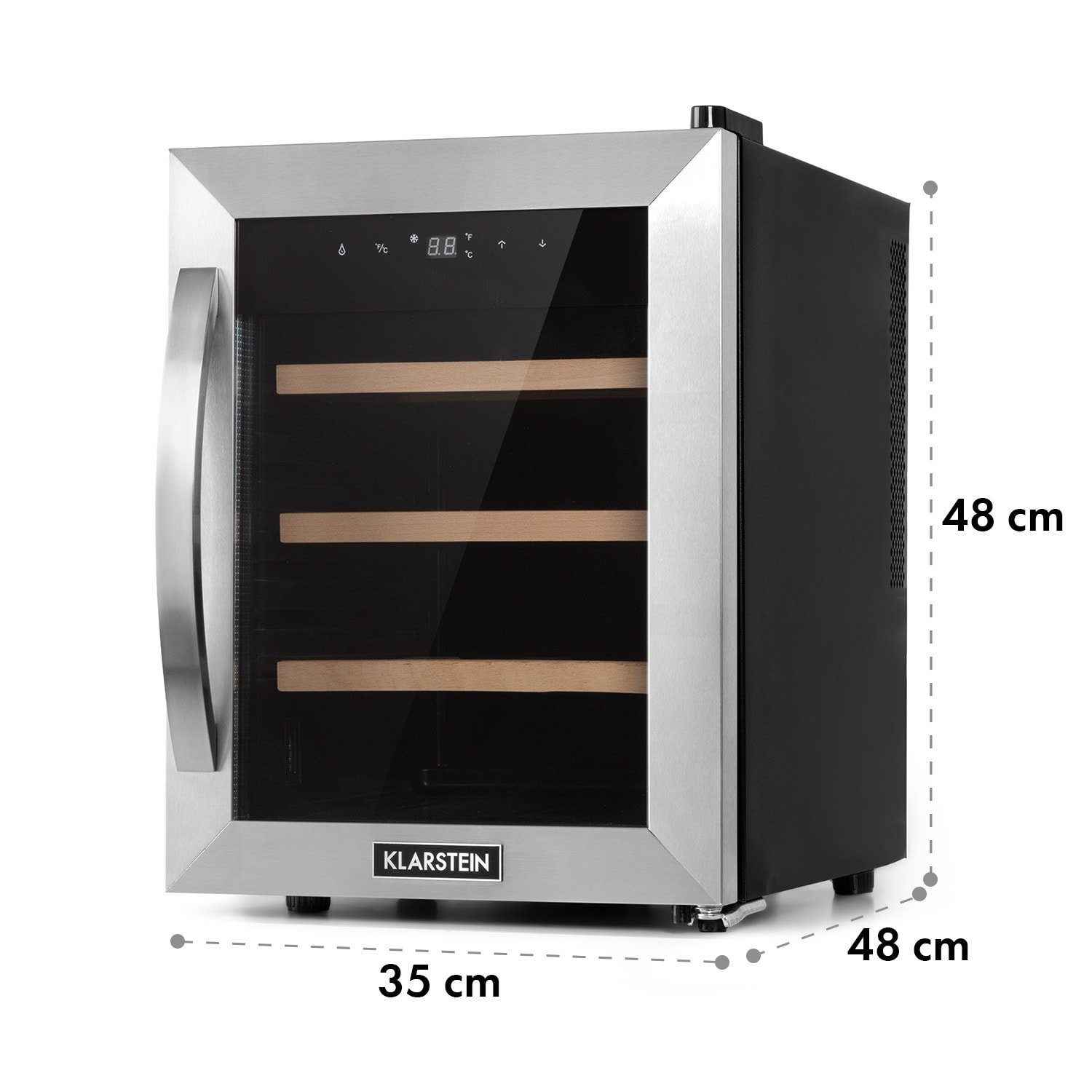 Klarstein Weinkühlschrank Reserva 12 Uno, für 12 Standardflaschen á 0,75l,Wein Flaschenkühlschrank Weintemperierschrank Weinschrank Kühlschrank