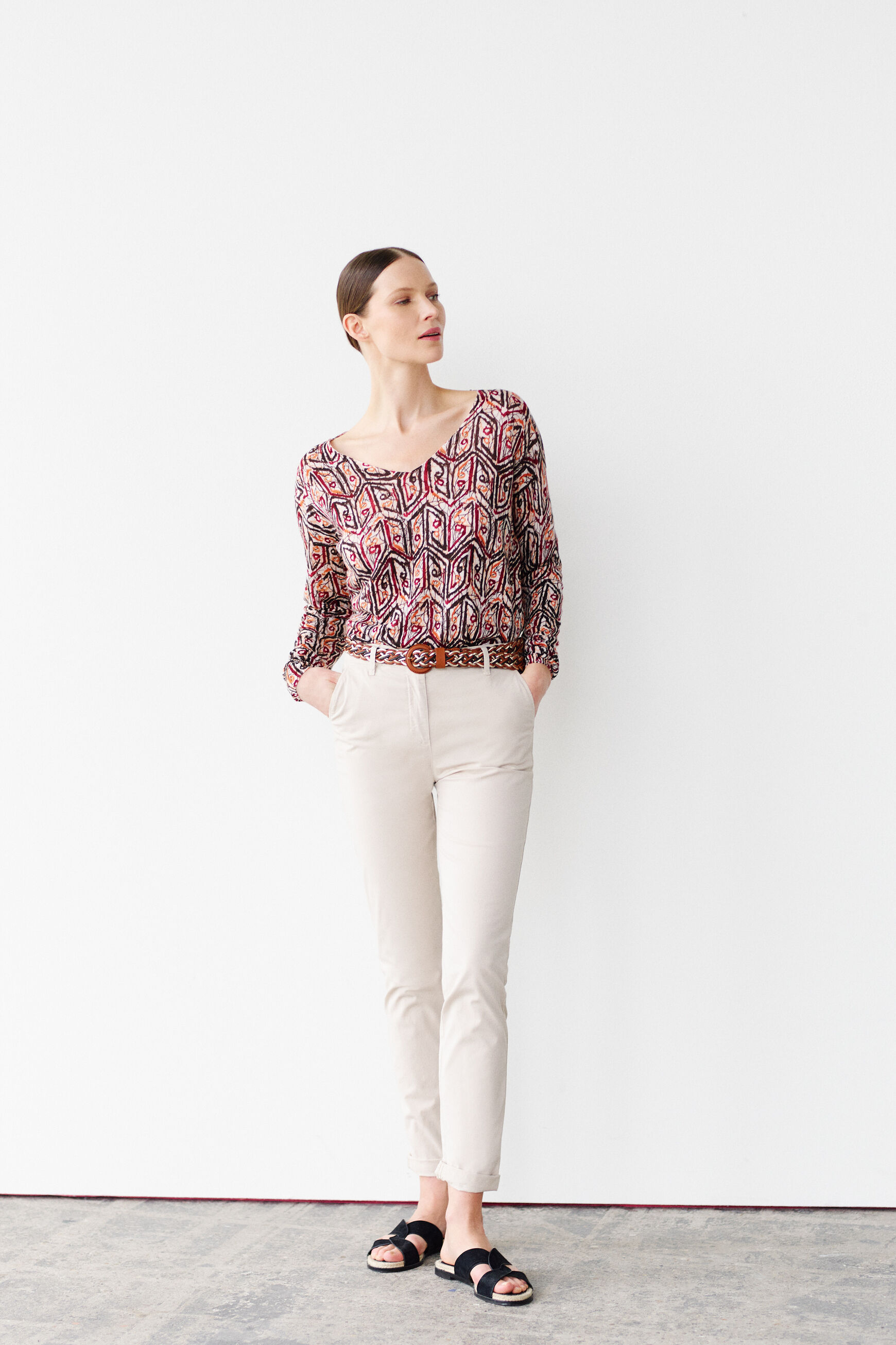 pull albane 100% lin taupe femme