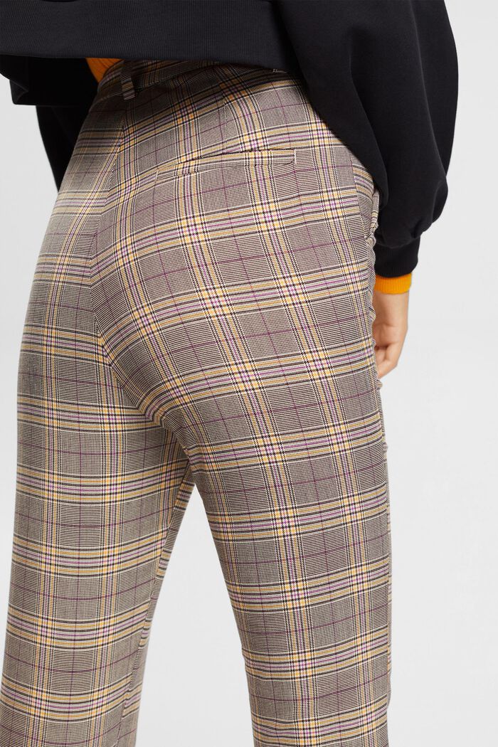 High-Rise-Hose mit ausgestelltem Cropped-Bein und Karomuster