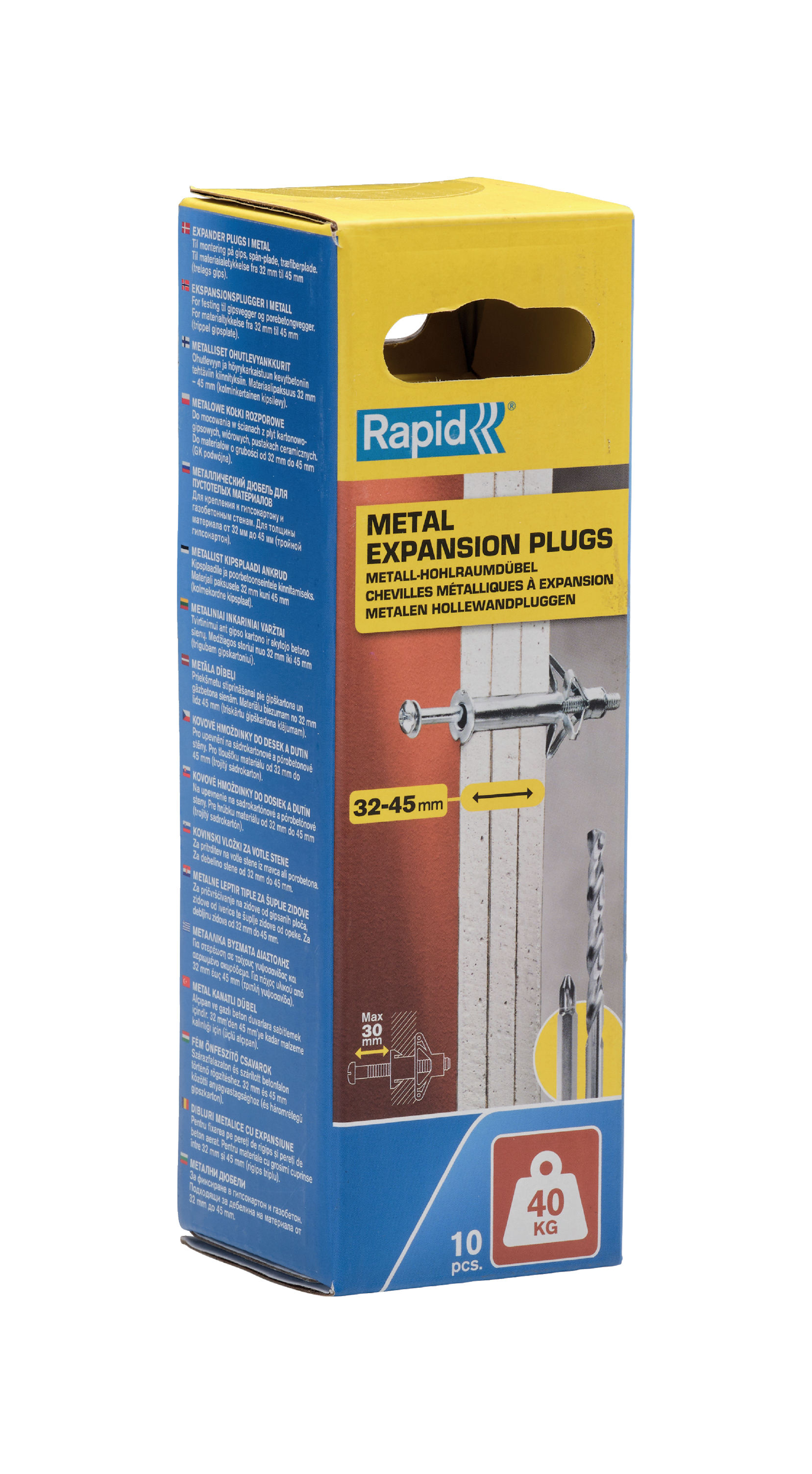 Hmoždinka Rapid 5001552 do duté zdi pro tloušťku panelu 32–45 mm, nosnost 40 kg