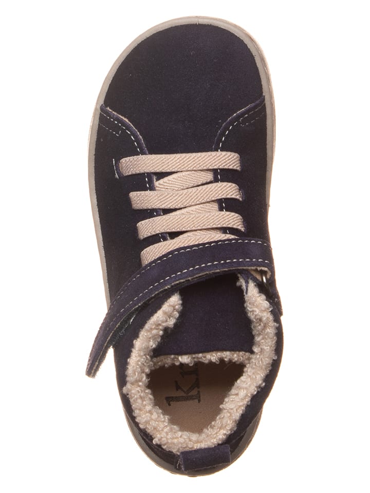 kmins Leder-Barfuß-Schnürschuh in Dunkelblau günstig kaufen