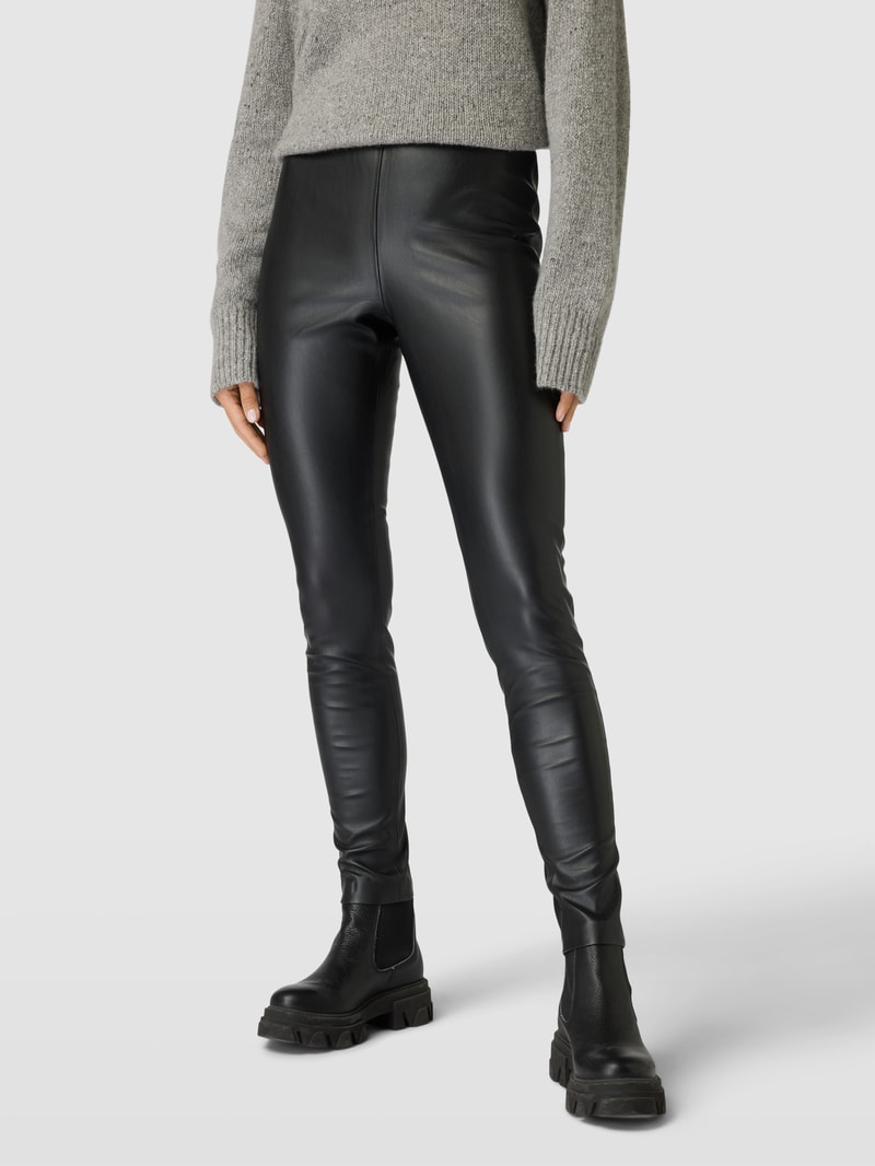 Leggings in Leder-Optik Modell 'Comano' in schwarz
