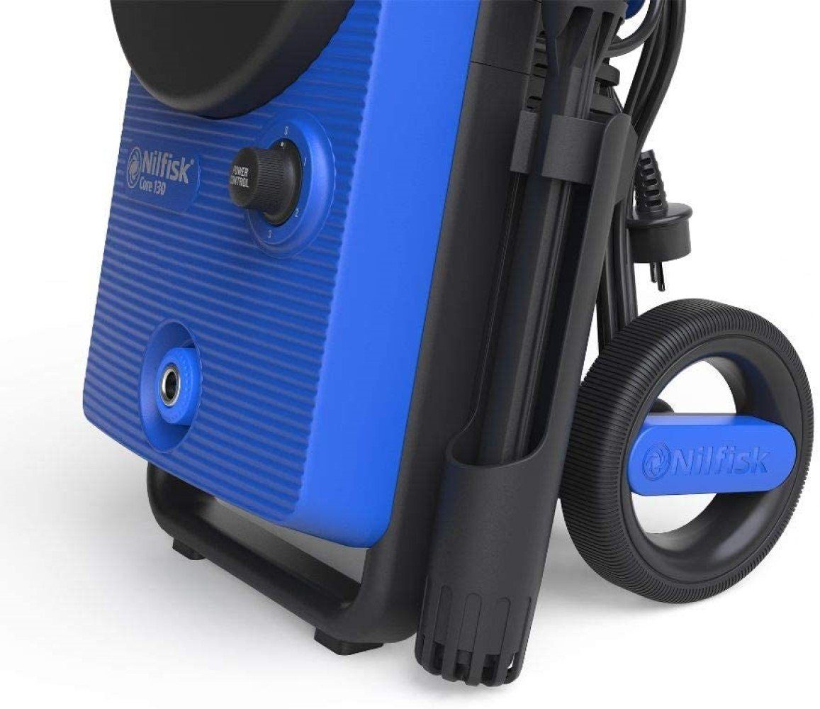Nilfisk Hochdruckreiniger Core 130-6 PowerControl, 130 bar mit Schlauchaufwicklung am Gerät, Leistungsregelung, Haus, Garten, Auto, Pressure Washer, blau /schwarz