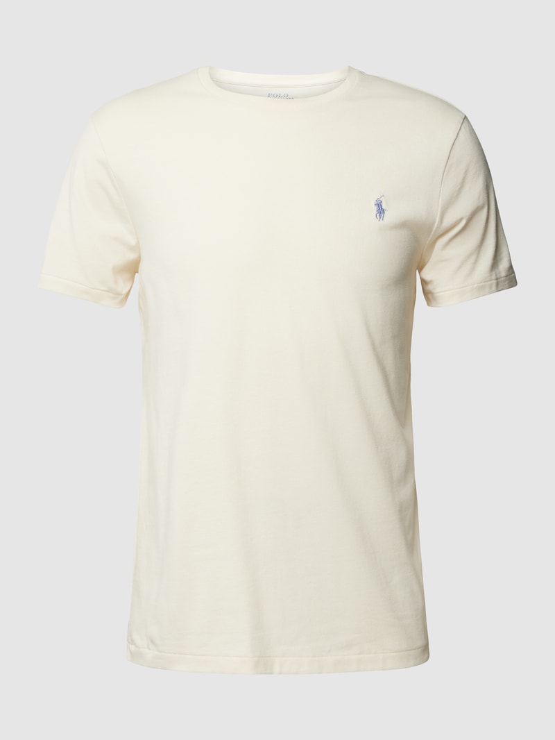 T-Shirt in Melange-Optik in offwhite
