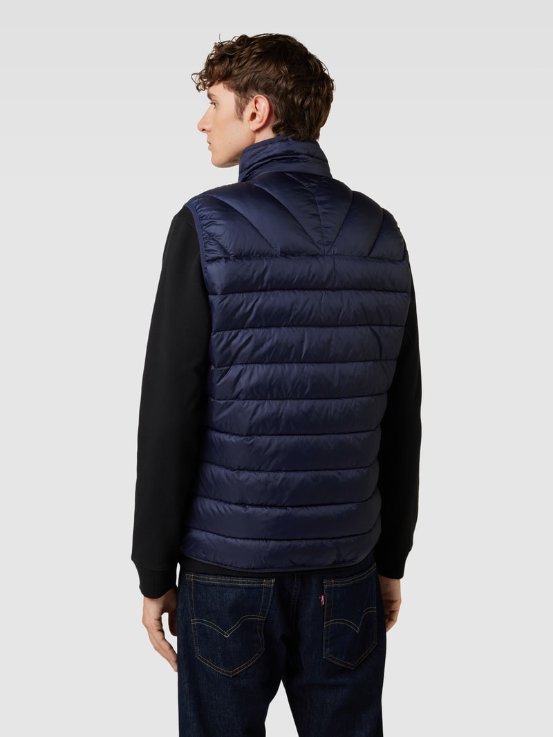 Regular Fit Steppweste mit Stehkragen Modell 'AERONS' in marineblau