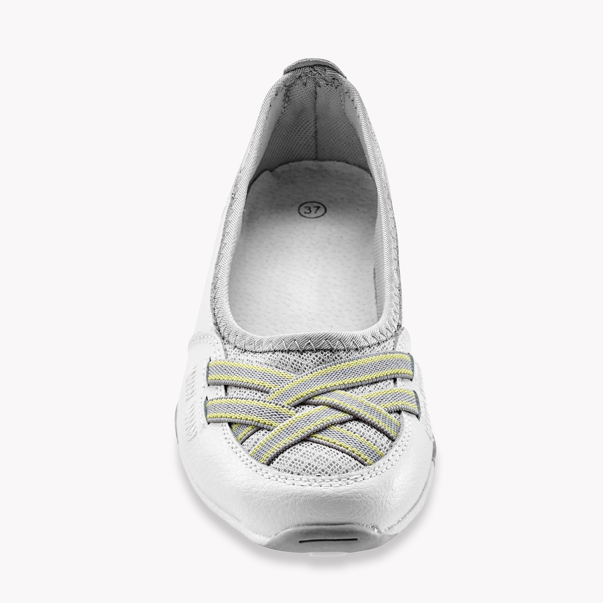 Ballerines souples cuir et textile aéré bandes élastiquées
