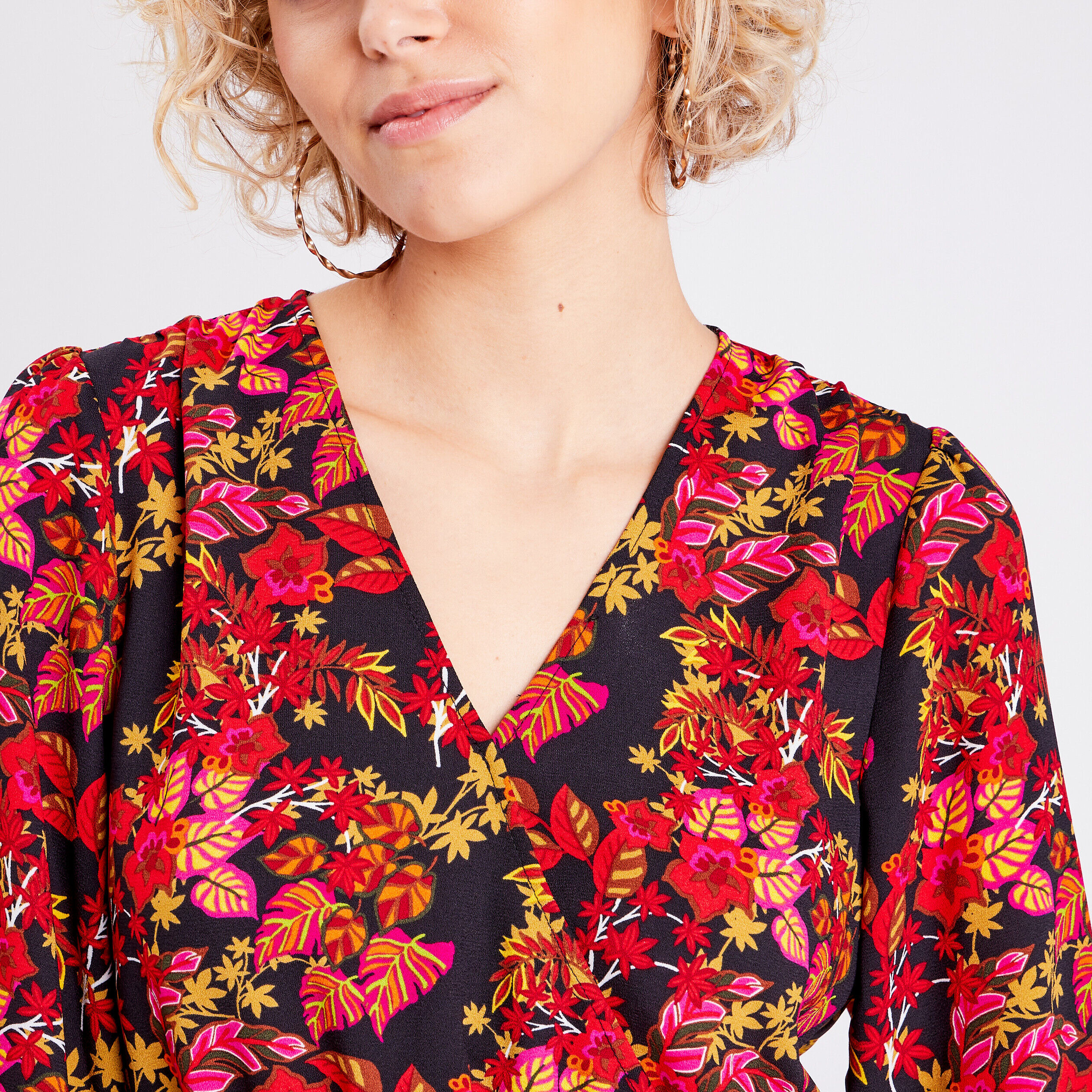 Robe droite manches 3/4 noir femme | Cache Cache