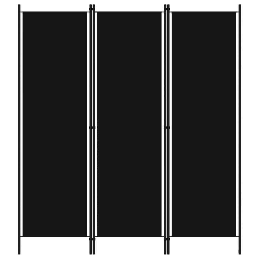 vidaXL Raumteiler 3-tlg. Raumteiler Schwarz 150x180 cm, 3-tlg.