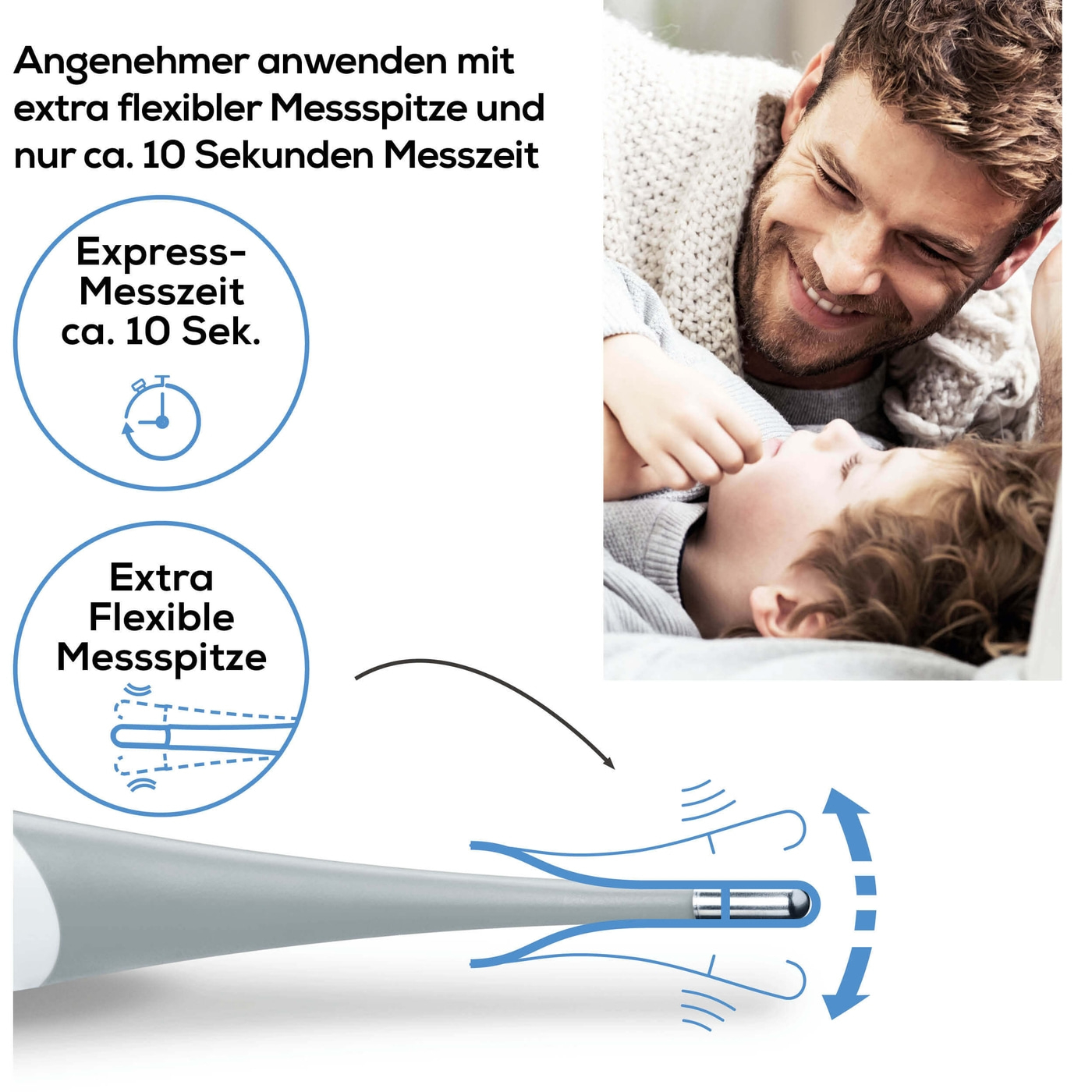 Beurer Express Thermometer FT 15/1-Fieberthermometer mit Kontakt-Messtechnik & kurzer Messzeit