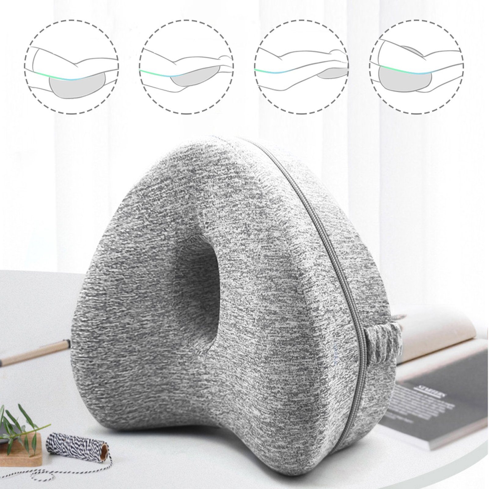 CALIYO Kniekissen Kniekissen für Seitenschläfer, Beinkissen Memory Foam Orthopädisches, Aus hochwertigem Polyester und Memory-Schaum gefertigt