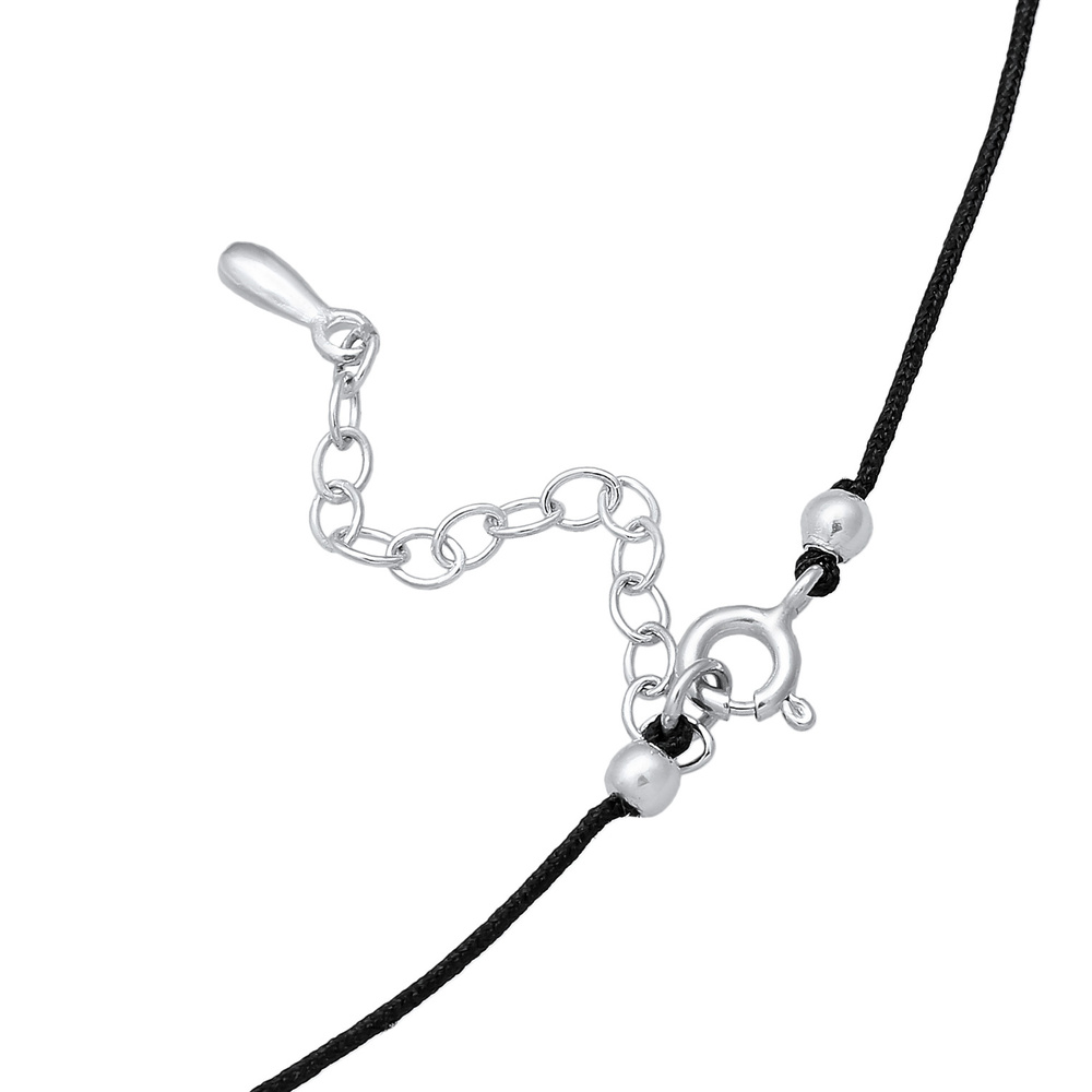 Elli Elli Collier Femmes choker en nylon avec cristal en argent sterling 925 collier