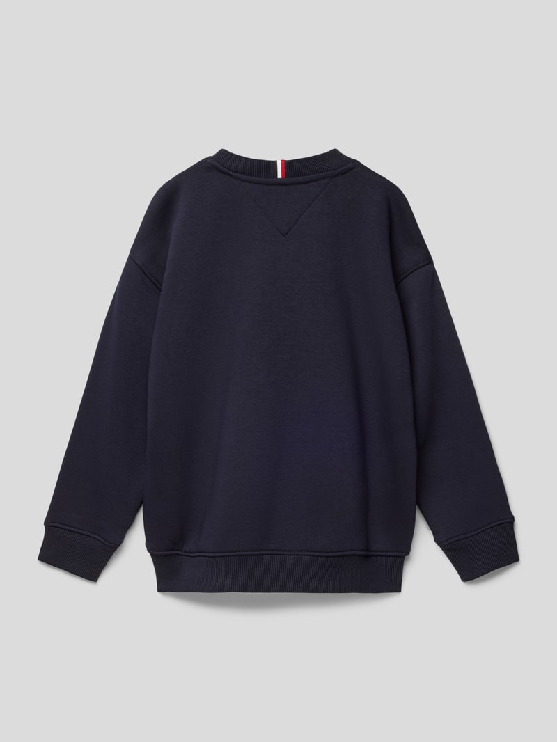 Sweatshirt mit Label-Stitching in marineblau