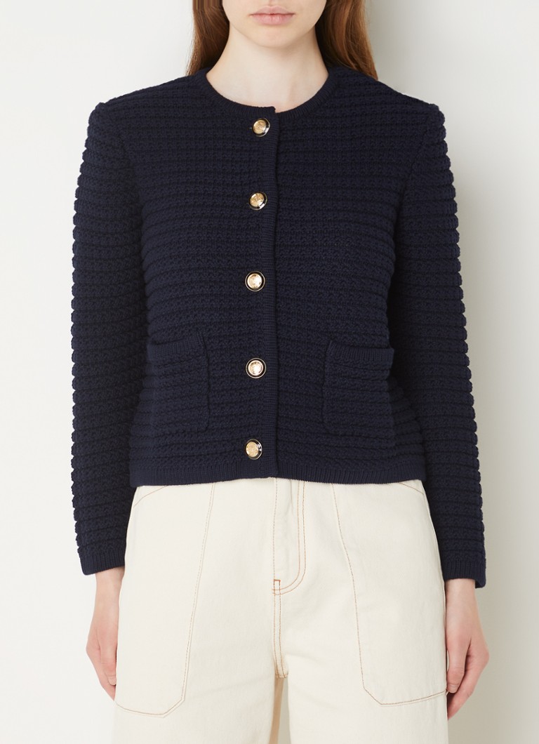 Cardigan gros țesut Gaspard de la Ba&sh, cu buzunare aplicate.