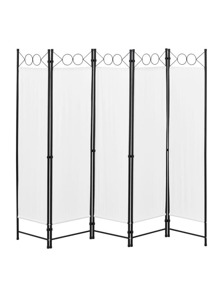 en.casa Raumteiler Saragossa 5-teilig in Weiß (H)171cm (B)200cm günstig kaufen onesize