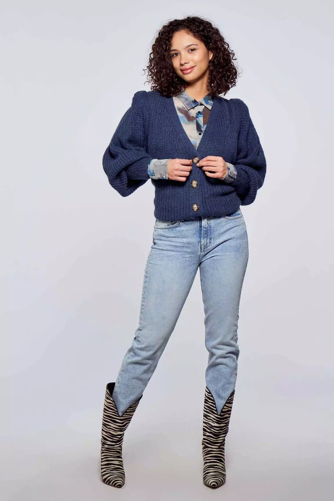 Bellita Grosse Maille Femme couleur bleu