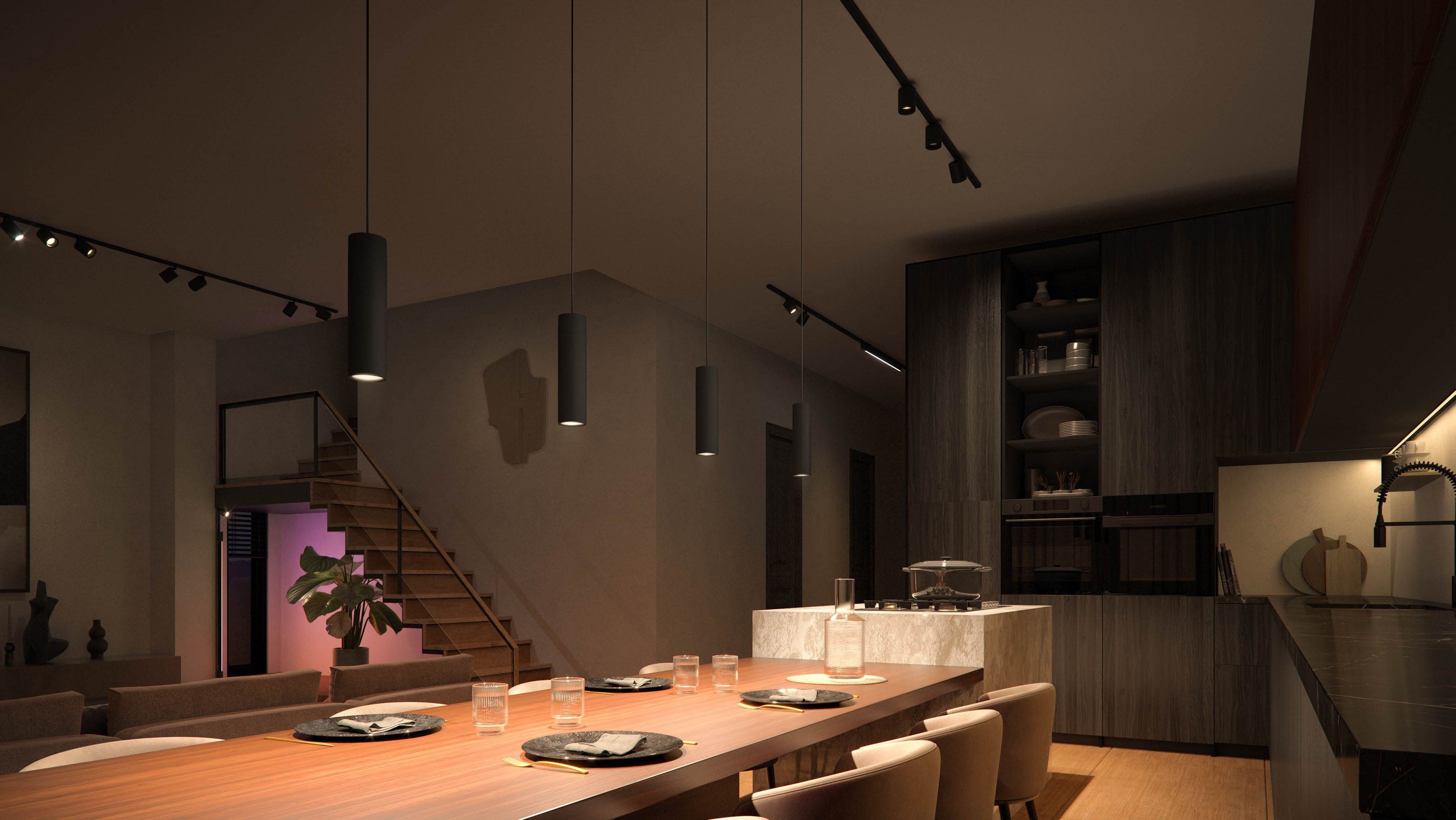 Philips Hue LED Pendelleuchte Perifo, Dimmer, LED fest integriert, Farbwechsler, Schienensystem