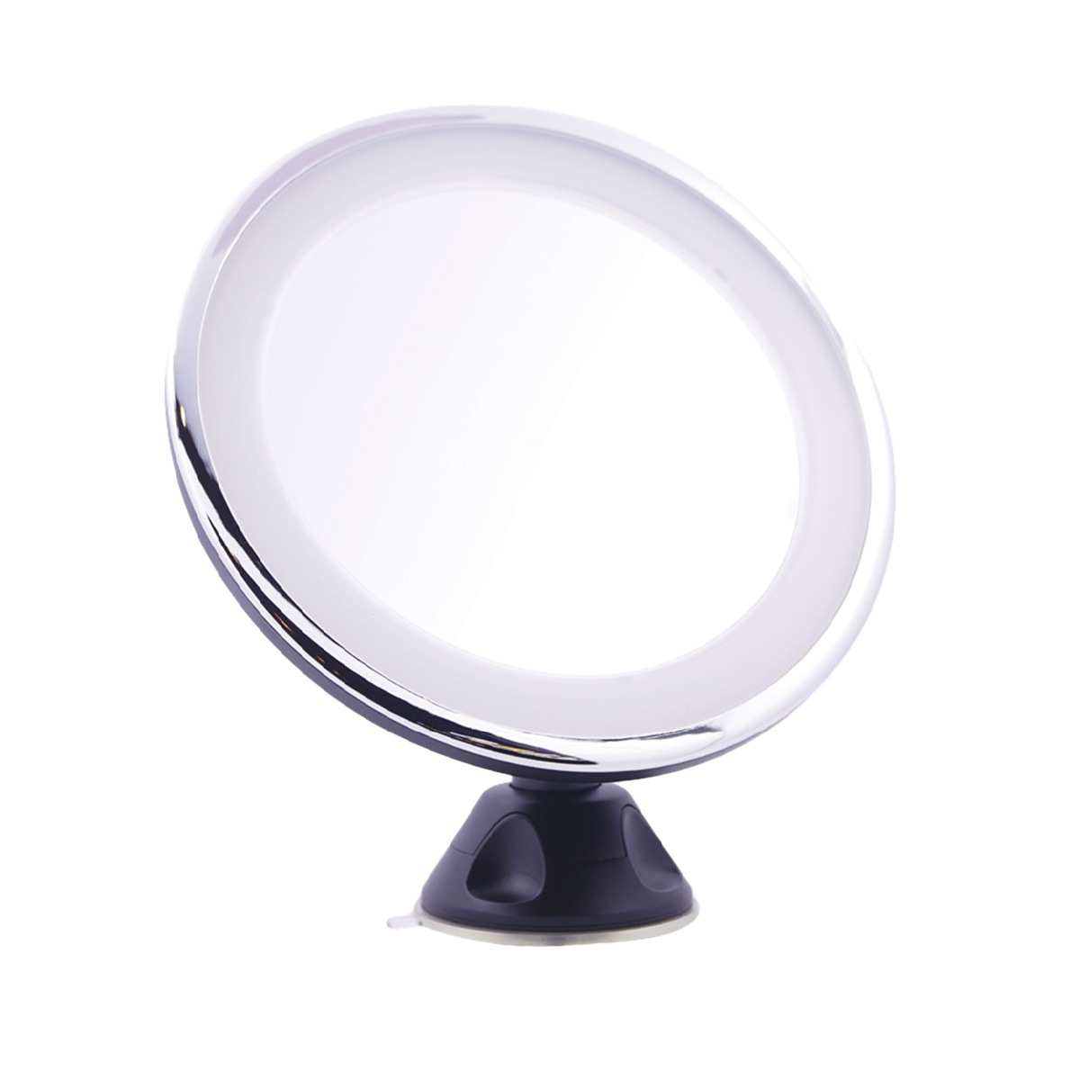 Specchio UNIQ con ventosa, luce LED e ingrandimento 10x - Nero