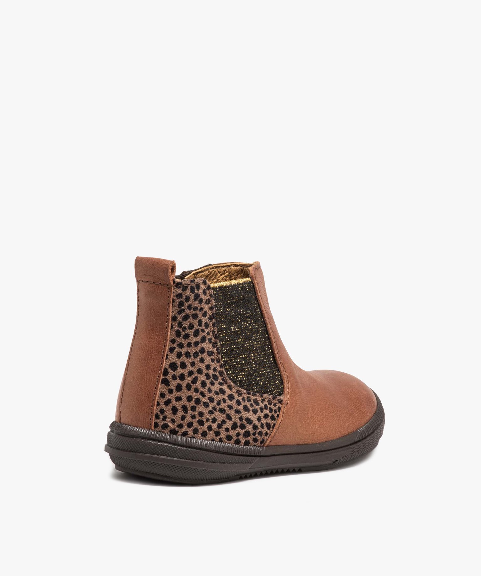 Boots bébé fille dessus cuir irisé faon Chelsea - Bopy | GEMO