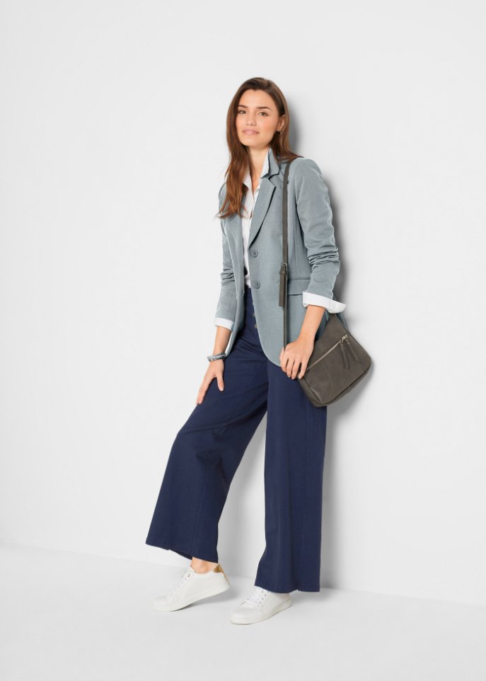 Baumwoll Jersey-Blazer, tailliert
