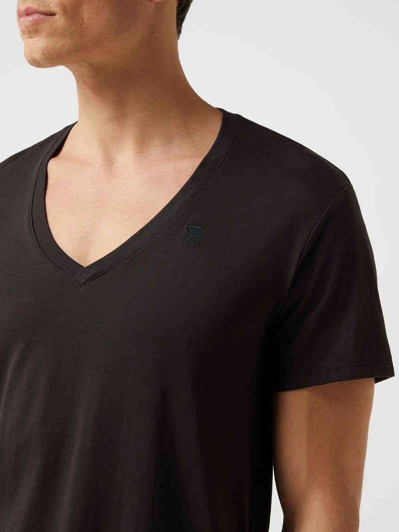 Regular Fit T-Shirt im 2er-Pack in schwarz