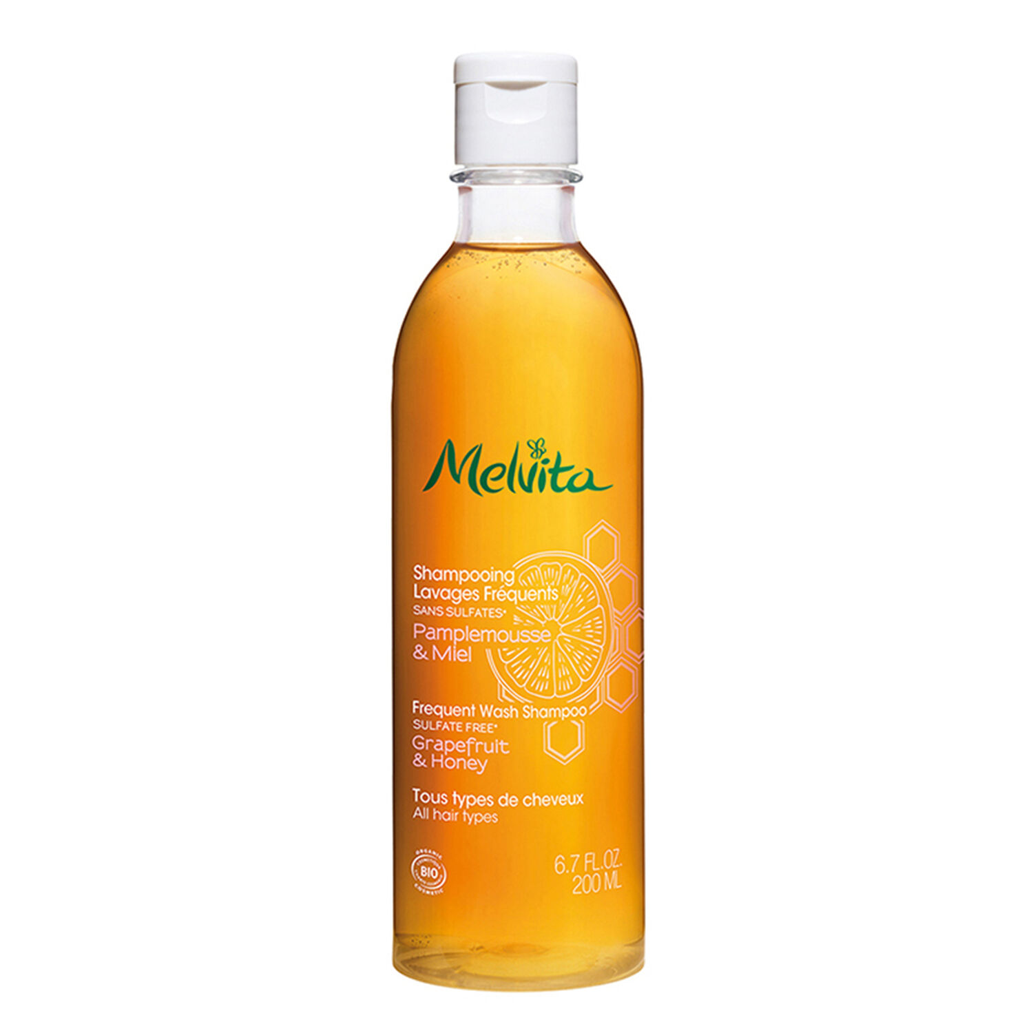 Melvita Shampooing Lavages Fréquents Pamplemousse & Miel