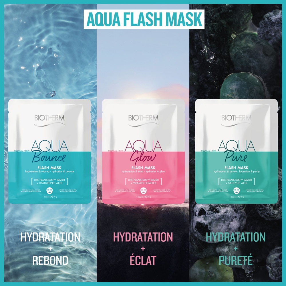 Biotherm Aqua Flash Mask Masque Tissu Eclat et Hydratation