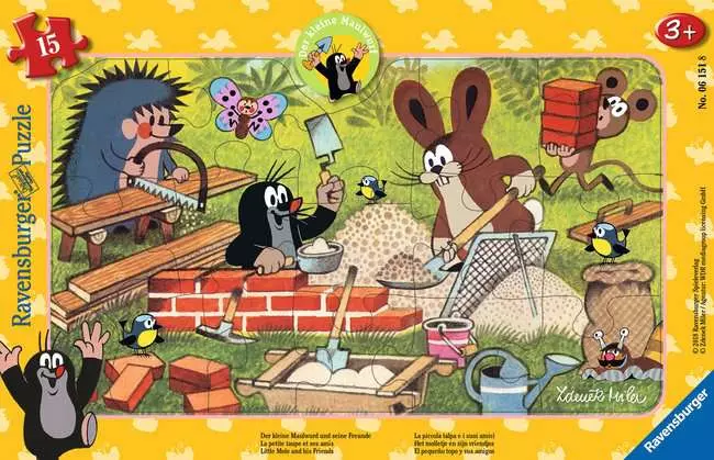 Kinderpuzzle ab 3 Jahren - Der kleine Maulwurf und seine Freunde - 15 Teile