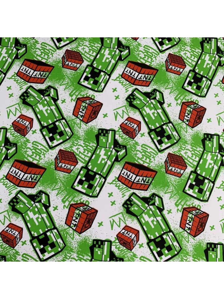 Minecraft Spannbetttuch Baumwoll-Spannbetttuch für Kinderbett (90x200 25 cm) in Grün günstig kaufen 90x200 cm