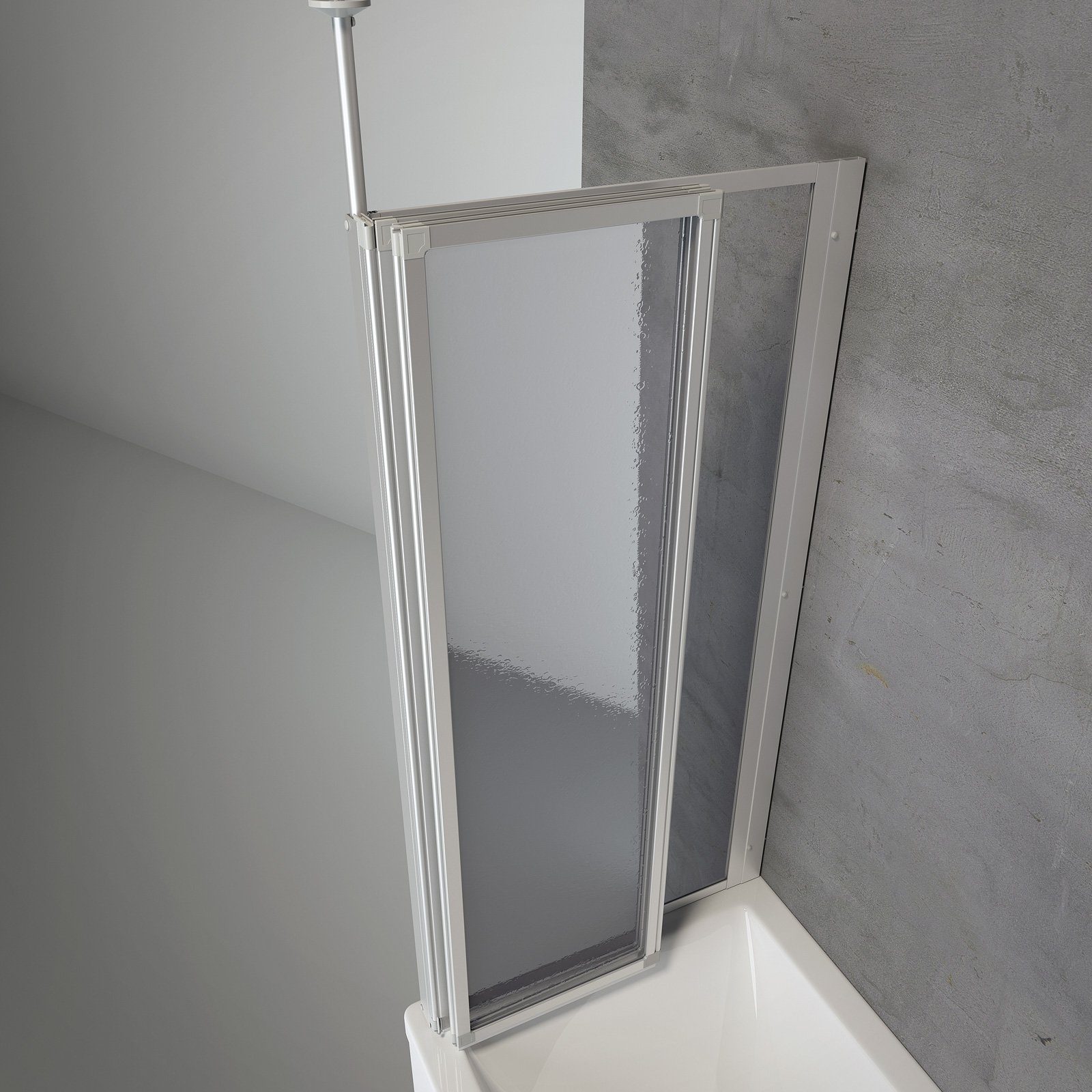 Schulte Badewannenaufsatz Well, Kunstglas, BxH: 129 x 140 cm, 3-tlg. + Festelement