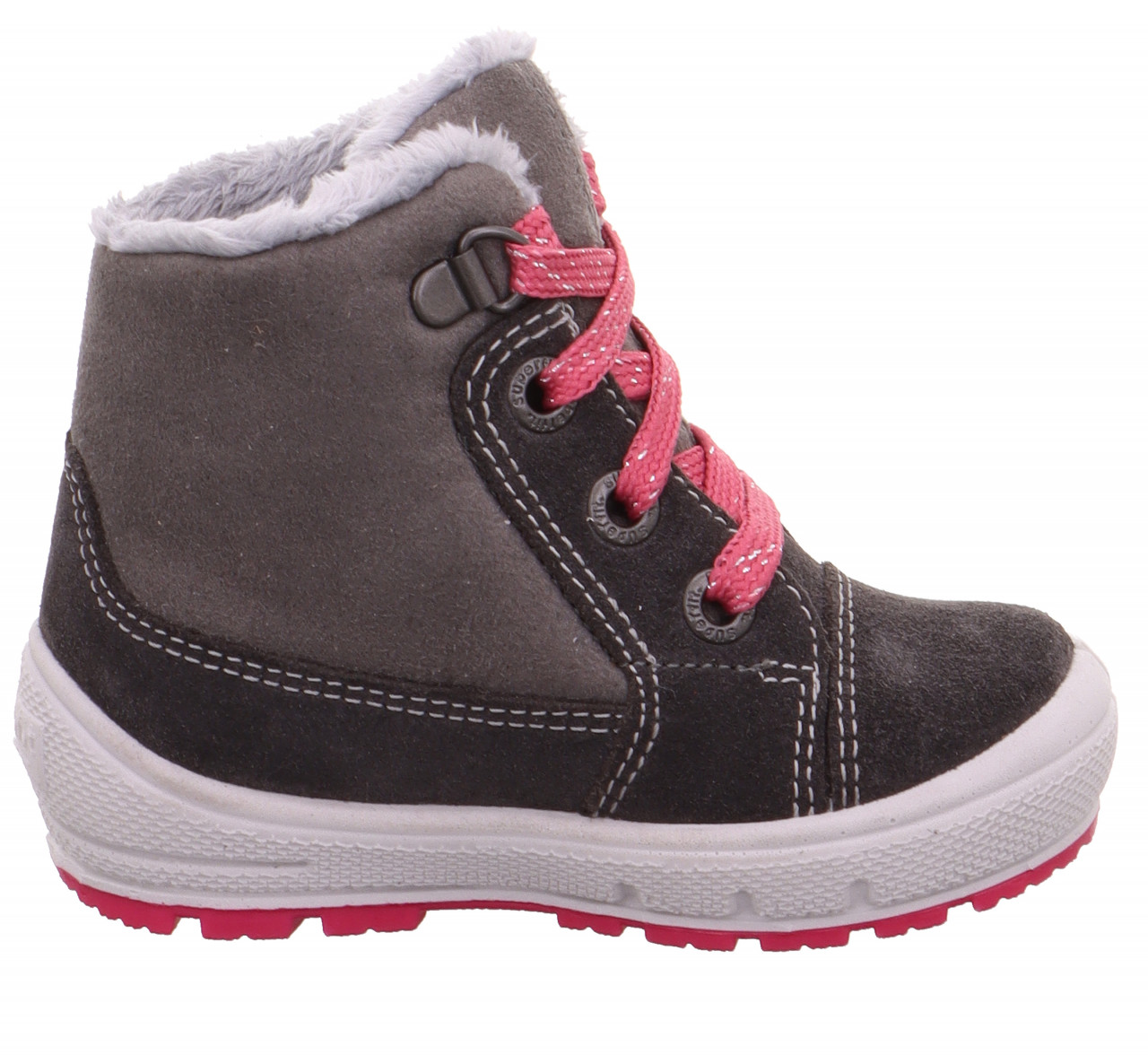 GROOVY - Grau/Pink Boots mit Schnürung