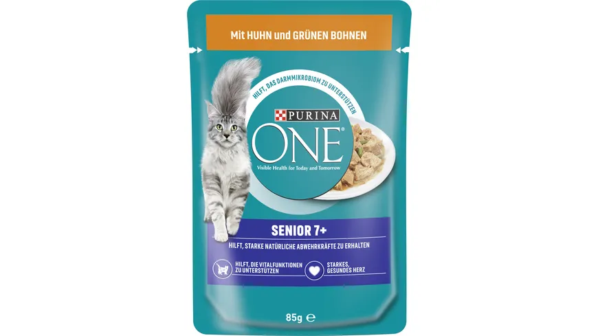 PURINA ONE Senior 7+ mit Huhn und grünen Bohnen Katzennassfutter 85 g