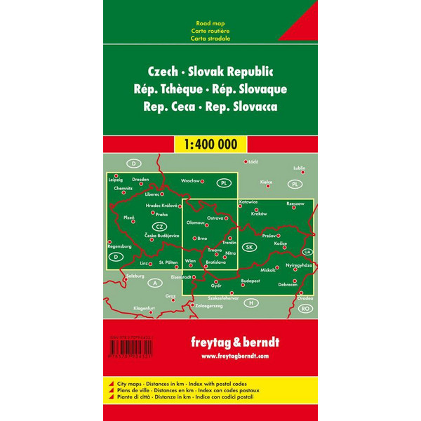 Tschechische Republik / Slowakische Republik  1 : 400 000. Autokarte - Straßenkarte