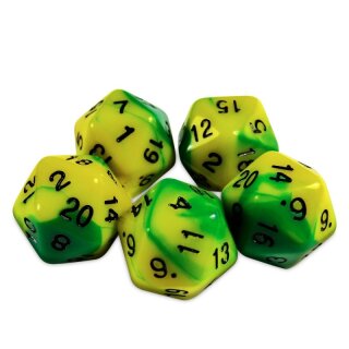 Spielwürfel W20 - Kalk Marmor 20 mm (5)