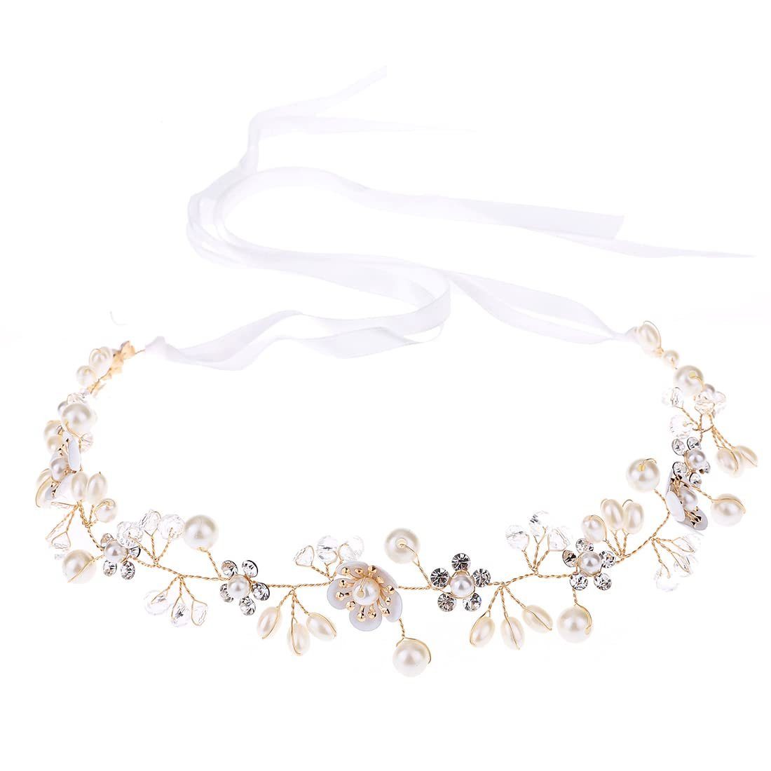 COUNJOYING Haarband Braut Haarband Silber Kristall Braut Hochzeit Accessoires Party Gold, 1-tlg.