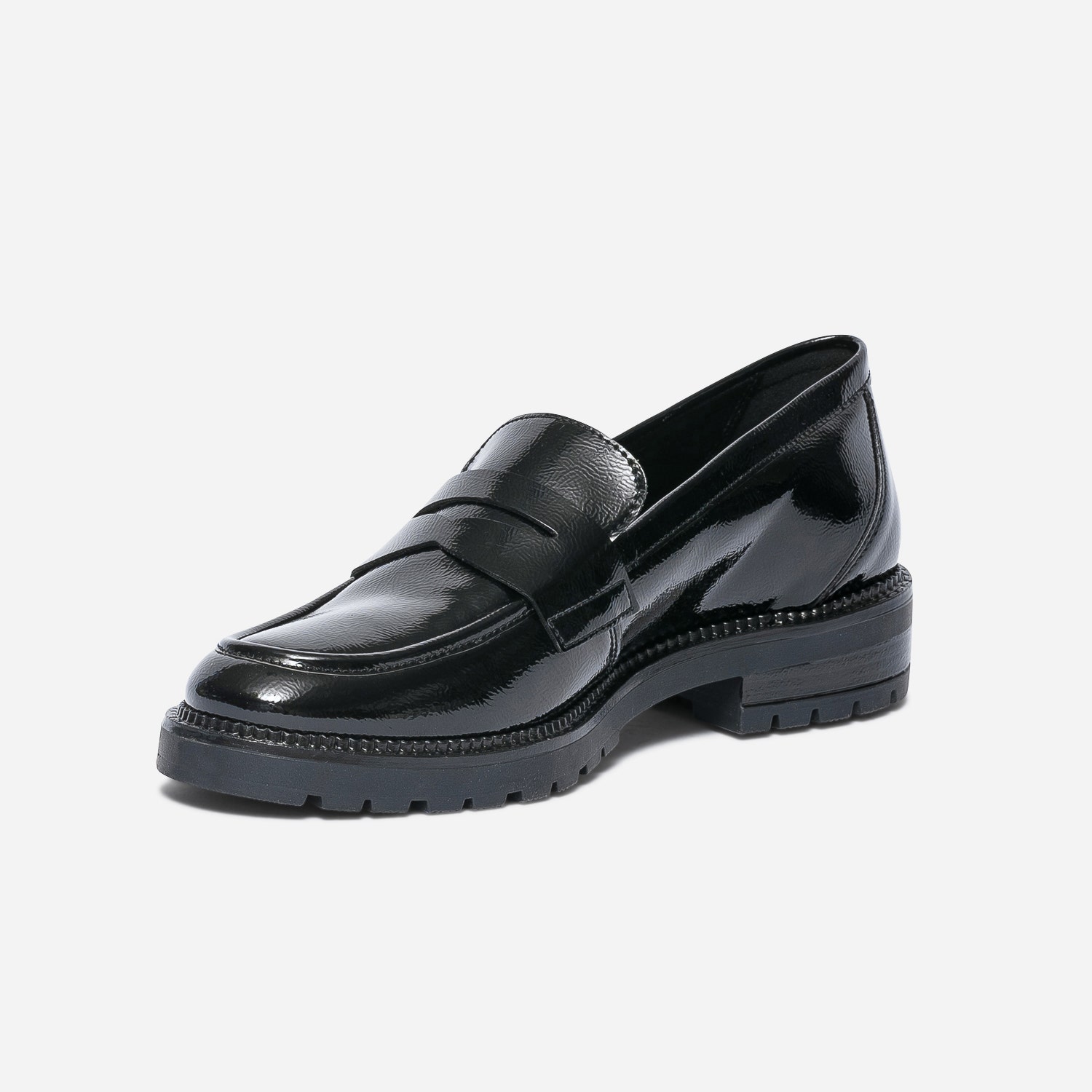 Mocassin noir verni