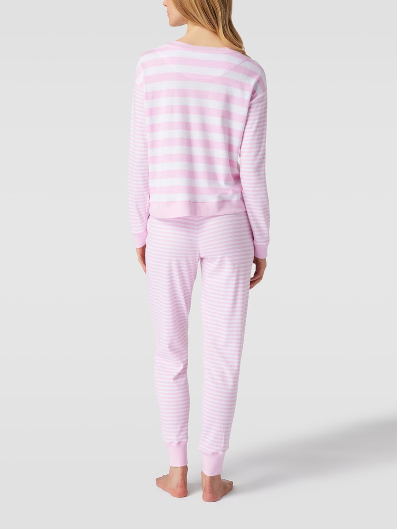 Pyjama mit Label-Print in pink