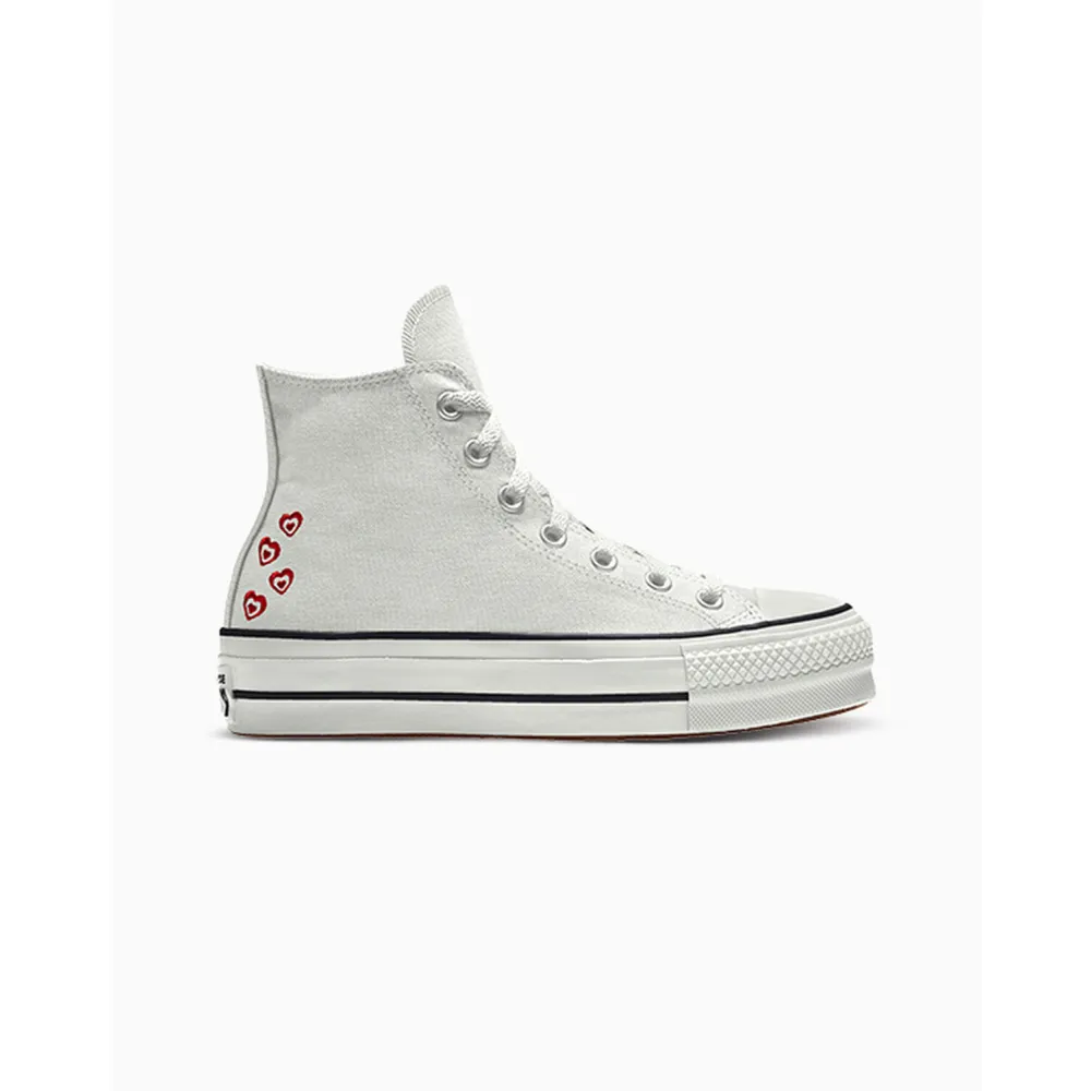 Converse Custom Chuck Taylor All Star Lift Platform Embroidery By You A03766CSP24_WHITE_HEARTS_V / weiss