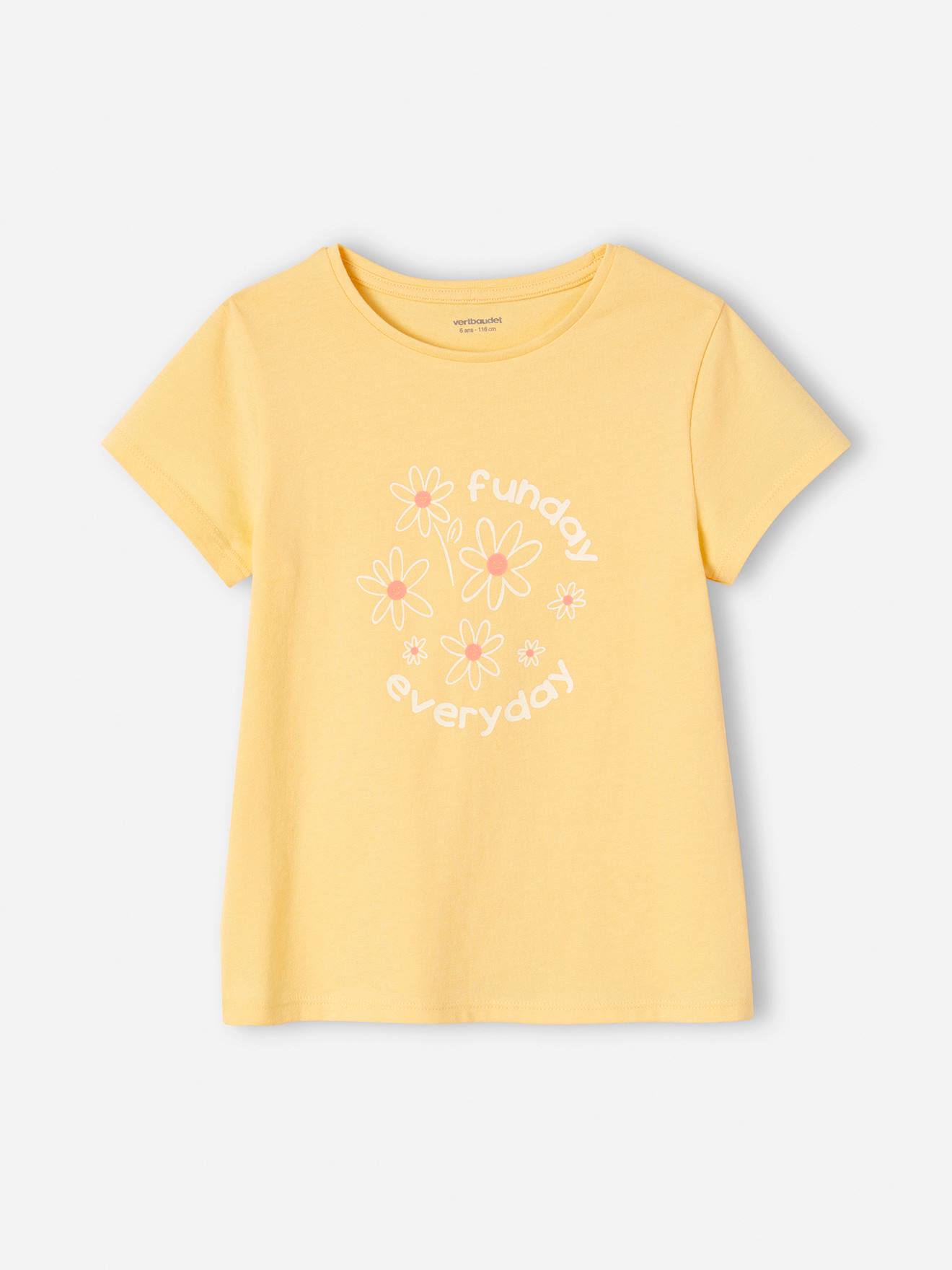 Vertbaudet 3er-Pack Mädchen T-Shirts, Glanzdetails BASIC Oeko-Tex - himbeer
