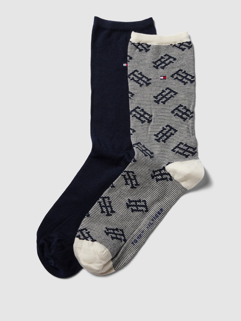 Socken mit Label-Details 2er-Pack in marineblau