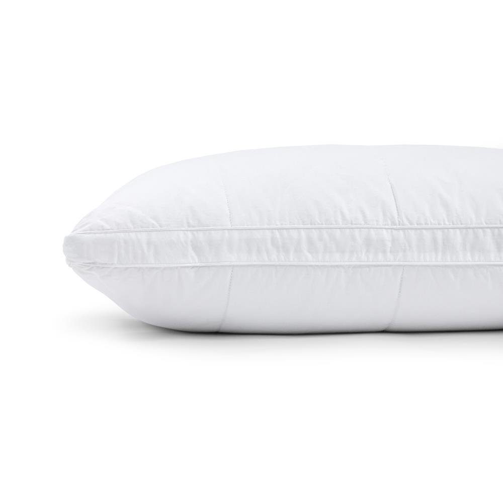 3-Kammer-Kopfkissen 3-KAMMER-3D-MIKROGEL-KISSEN WEISS, Sitheim-Europe, Füllung: Unten und oben: 120 g/m² Microgel-Polyester Kern: weiße Gänsefedern, Bezug: Baumwolle, seitenschläfer, rückenschläfer, Bauchschläfer