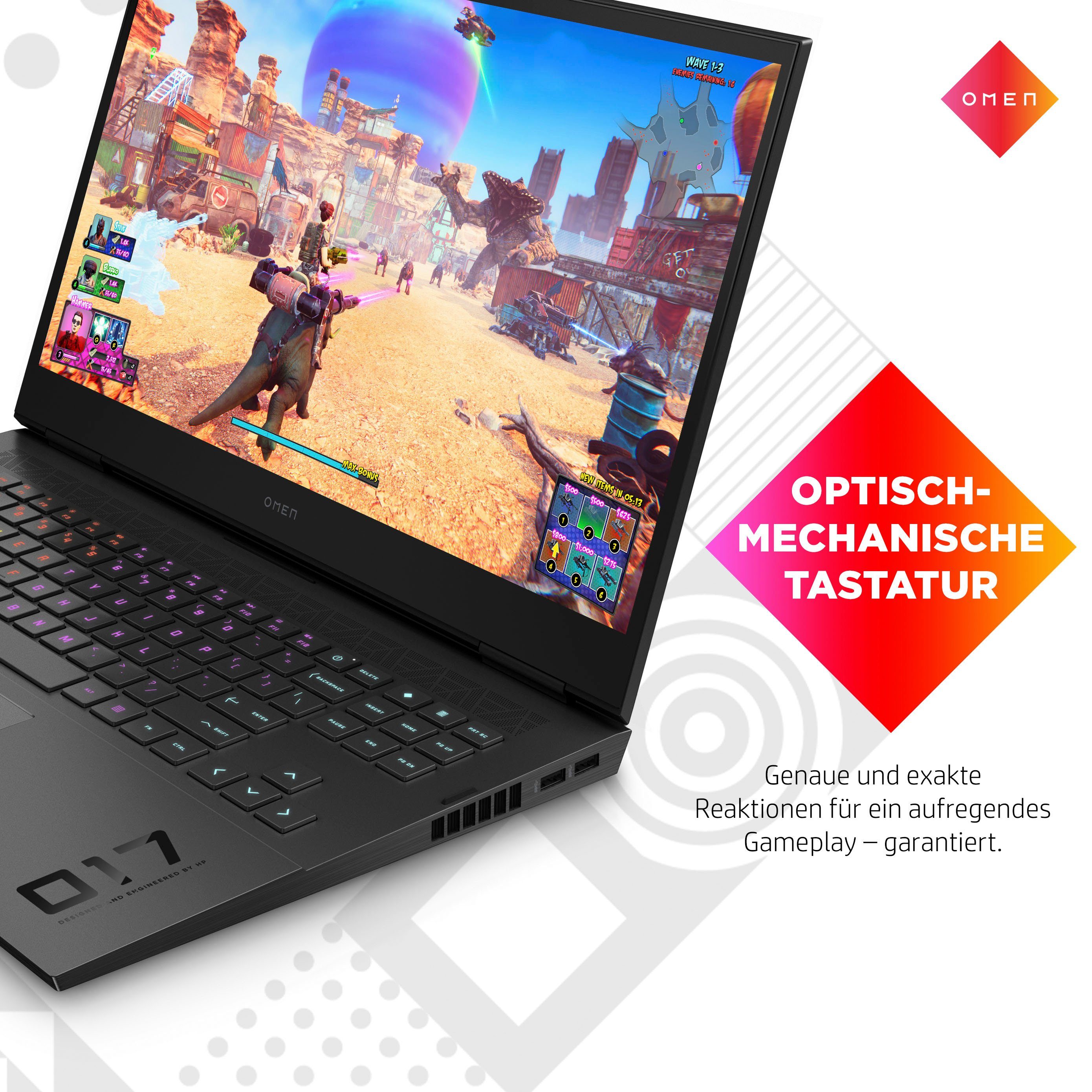 HP Omen 17-ck2097ng Gaming-Notebook (43,9 cm/17,3 Zoll, Intel Core i9 13900HX, GeForce RTX 4080, 1000 GB SSD)